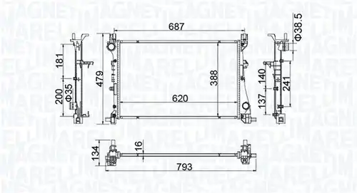 воден радиатор MAGNETI MARELLI 350213203900