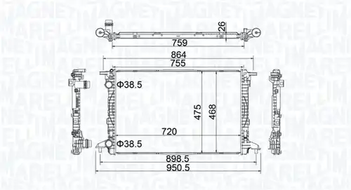 воден радиатор MAGNETI MARELLI 350213208900