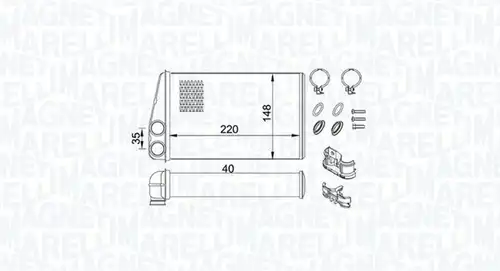 топлообменник, отопление на вътрешното пространство MAGNETI MARELLI 350218438000