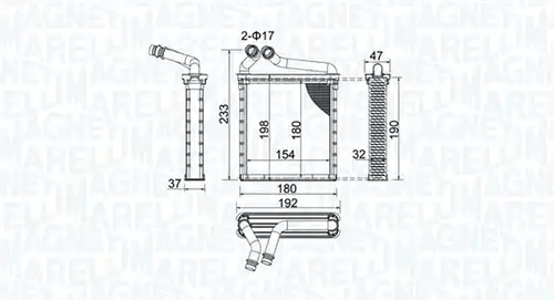 топлообменник, отопление на вътрешното пространство MAGNETI MARELLI 350218442000