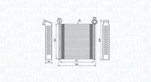 топлообменник, отопление на вътрешното пространство MAGNETI MARELLI 350218448000