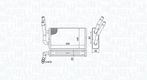 топлообменник, отопление на вътрешното пространство MAGNETI MARELLI 350218450000