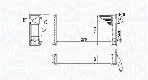 топлообменник, отопление на вътрешното пространство MAGNETI MARELLI 350218503000