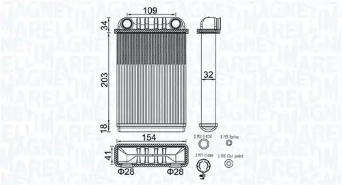 топлообменник, отопление на вътрешното пространство MAGNETI MARELLI 350218512000