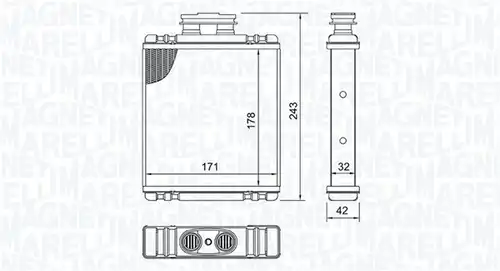 топлообменник, отопление на вътрешното пространство MAGNETI MARELLI 350218517000
