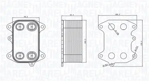 маслен радиатор, двигателно масло MAGNETI MARELLI 350300003300