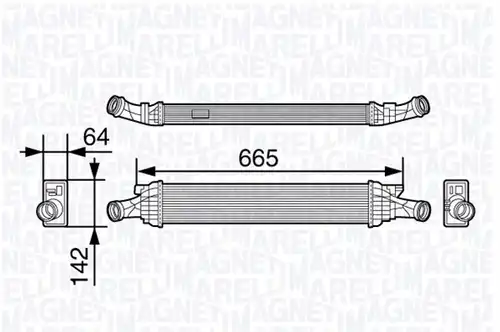 интеркулер (охладител за въздуха на турбината) MAGNETI MARELLI 351319202260