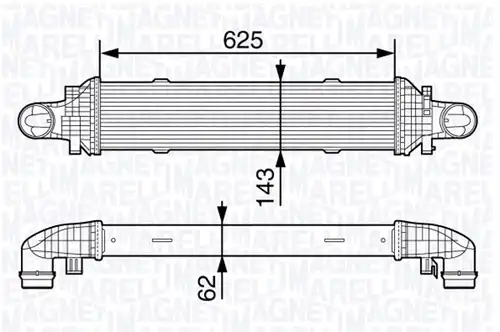 интеркулер (охладител за въздуха на турбината) MAGNETI MARELLI 351319203350