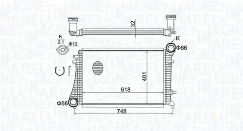 интеркулер (охладител за въздуха на турбината) MAGNETI MARELLI 351319204240