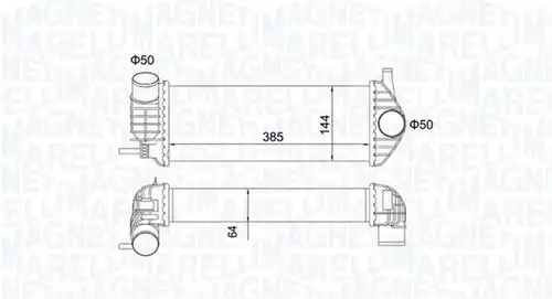 интеркулер (охладител за въздуха на турбината) MAGNETI MARELLI 351319204480