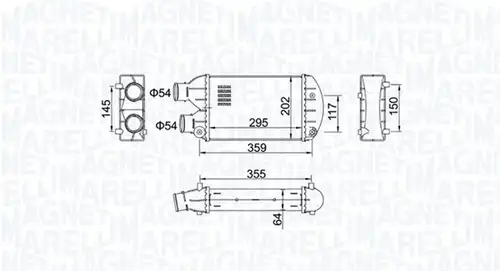 интеркулер (охладител за въздуха на турбината) MAGNETI MARELLI 351319204510