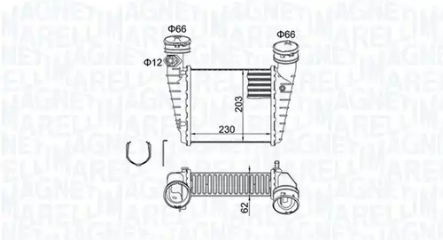 интеркулер (охладител за въздуха на турбината) MAGNETI MARELLI 351319205190