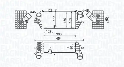 интеркулер (охладител за въздуха на турбината) MAGNETI MARELLI 351319205690