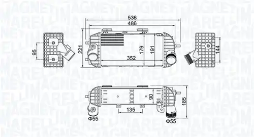 интеркулер (охладител за въздуха на турбината) MAGNETI MARELLI 351319205760