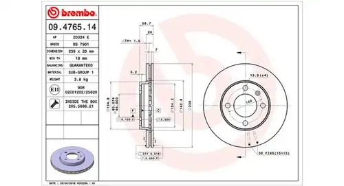 спирачен диск MAGNETI MARELLI 360406000900