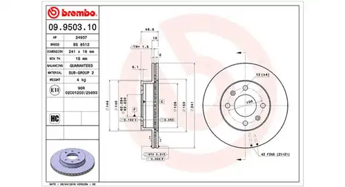 спирачен диск MAGNETI MARELLI 360406005500