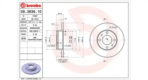 спирачен диск MAGNETI MARELLI 360406020400