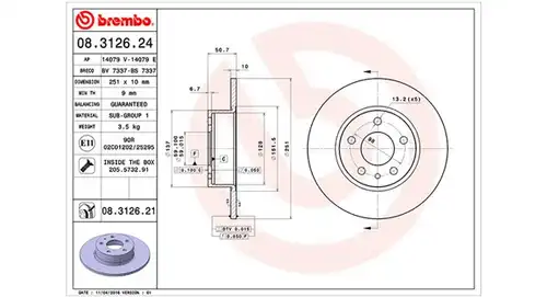 спирачен диск MAGNETI MARELLI 360406021100