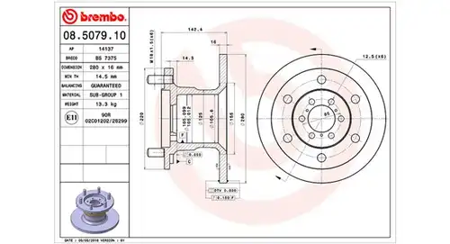 спирачен диск MAGNETI MARELLI 360406021500