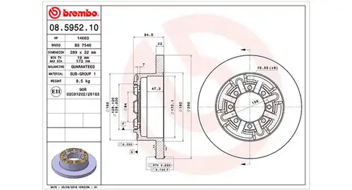 спирачен диск MAGNETI MARELLI 360406022900