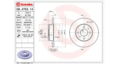 спирачен диск MAGNETI MARELLI 360406028600