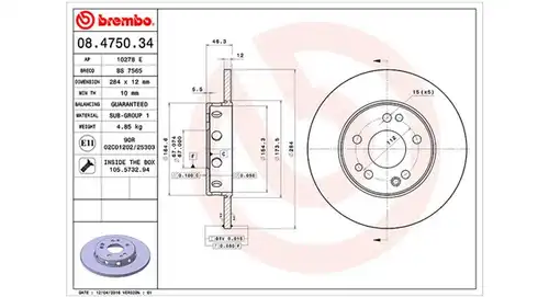 спирачен диск MAGNETI MARELLI 360406031100