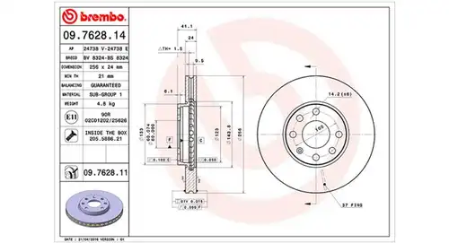 спирачен диск MAGNETI MARELLI 360406038700