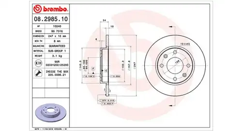 спирачен диск MAGNETI MARELLI 360406040400