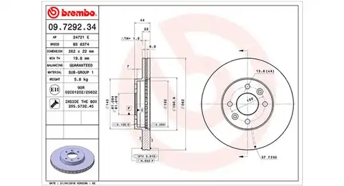 спирачен диск MAGNETI MARELLI 360406043300