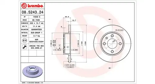 спирачен диск MAGNETI MARELLI 360406045200