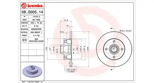 спирачен диск MAGNETI MARELLI 360406048300