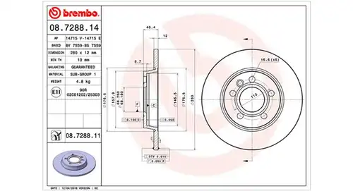 спирачен диск MAGNETI MARELLI 360406050300