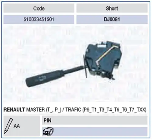 превключвател на кормилната колона MAGNETI MARELLI 510033451501