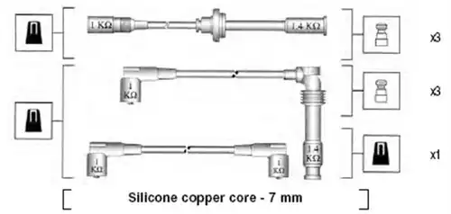 комплект запалителеи кабели MAGNETI MARELLI 941045390524