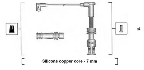 комплект запалителеи кабели MAGNETI MARELLI 941045430528