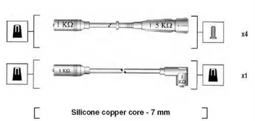 комплект запалителеи кабели MAGNETI MARELLI 941055060531