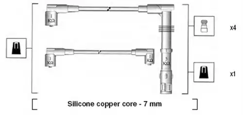 комплект запалителеи кабели MAGNETI MARELLI 941055070532