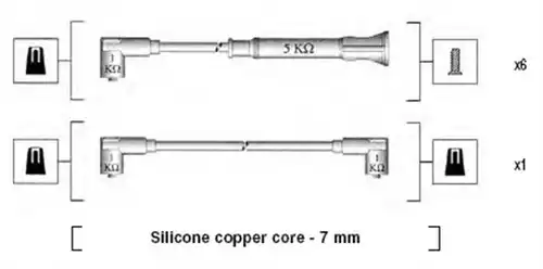 комплект запалителеи кабели MAGNETI MARELLI 941075040546