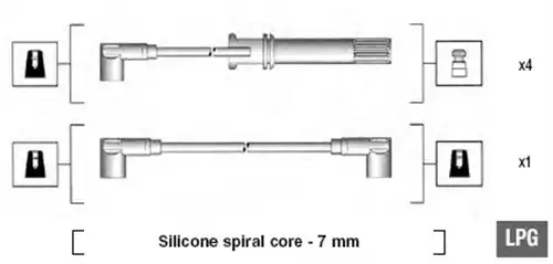 комплект запалителеи кабели MAGNETI MARELLI 941105210644