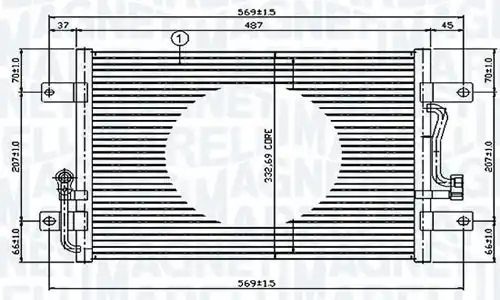 кондензатор, климатизация MAGNETI MARELLI - BR 351309191MM