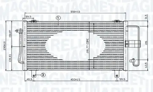 кондензатор, климатизация MAGNETI MARELLI - BR 351309221MM