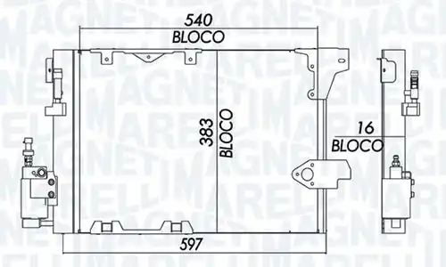 кондензатор, климатизация MAGNETI MARELLI - BR 98457MM