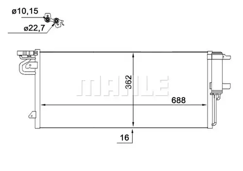 кондензатор, климатизация MAHLE AC 103 000S