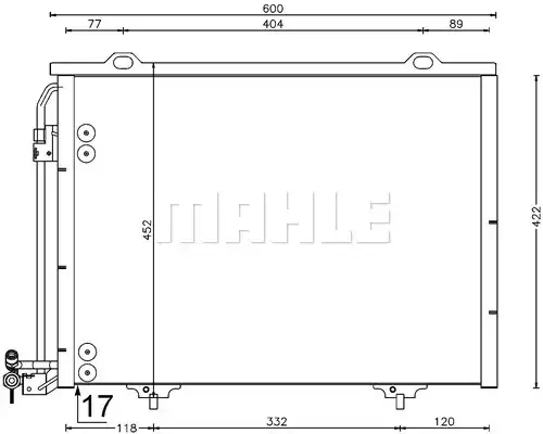 кондензатор, климатизация MAHLE AC 211 001S