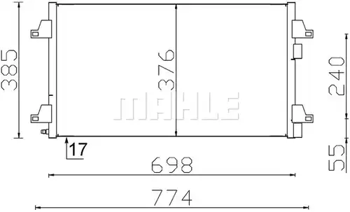 кондензатор, климатизация MAHLE AC 297 000S