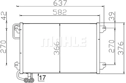 кондензатор, климатизация MAHLE AC 304 000S