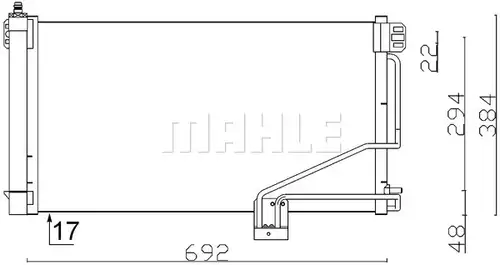 кондензатор, климатизация MAHLE AC 347 001S