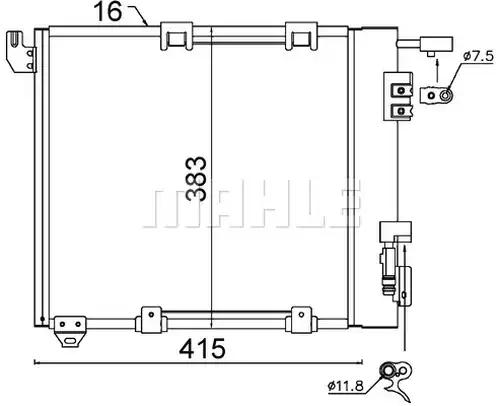 кондензатор, климатизация MAHLE AC 349 000S