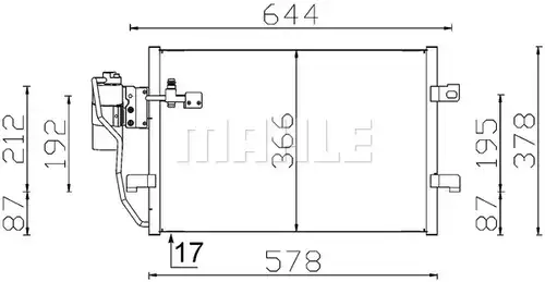 кондензатор, климатизация MAHLE AC 351 000S