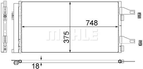 кондензатор, климатизация MAHLE AC 363 000S